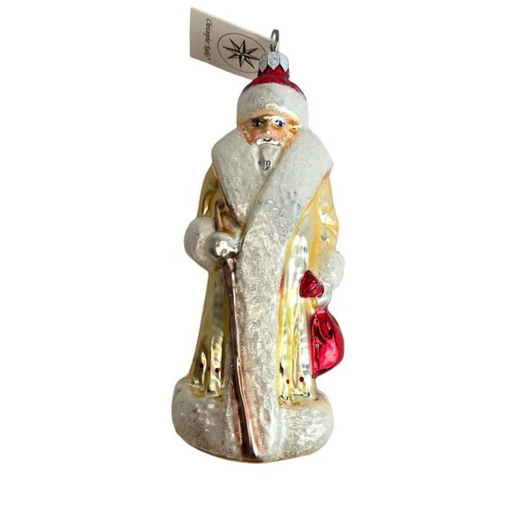 Radko Christmas Russain Santa White Ornament Rare Pink Staff W Tag - Picture 12 of 15